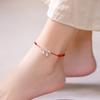 Bell Anklet for Women, Red String with Bells That Make a Sound, Water Tone, Sexy and Simple, Silver, Ancient Style, Student Style, Handmade Weaving