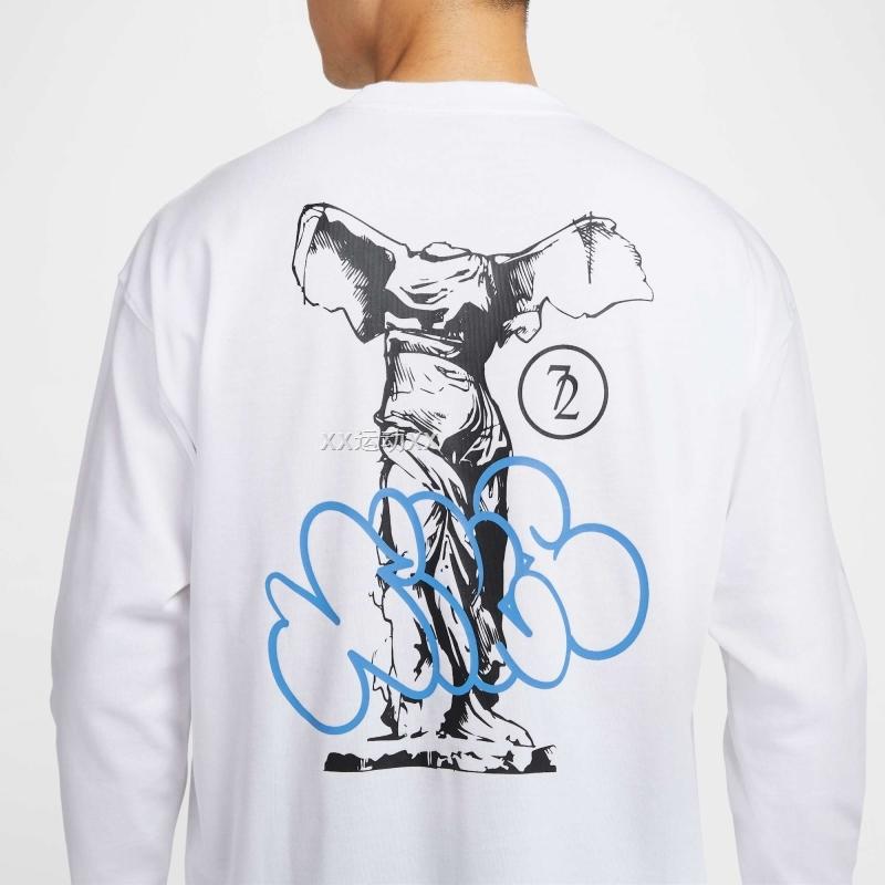 Nike Round Neck Sports Breathable Casual Long Sleeve T-Shirt Men Tops White HJ3306-100