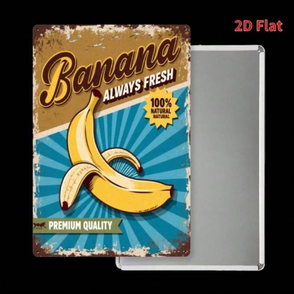 Retro Banana Metal Sign Vintage Bar Wall Decor Outdoor Tin Plaque