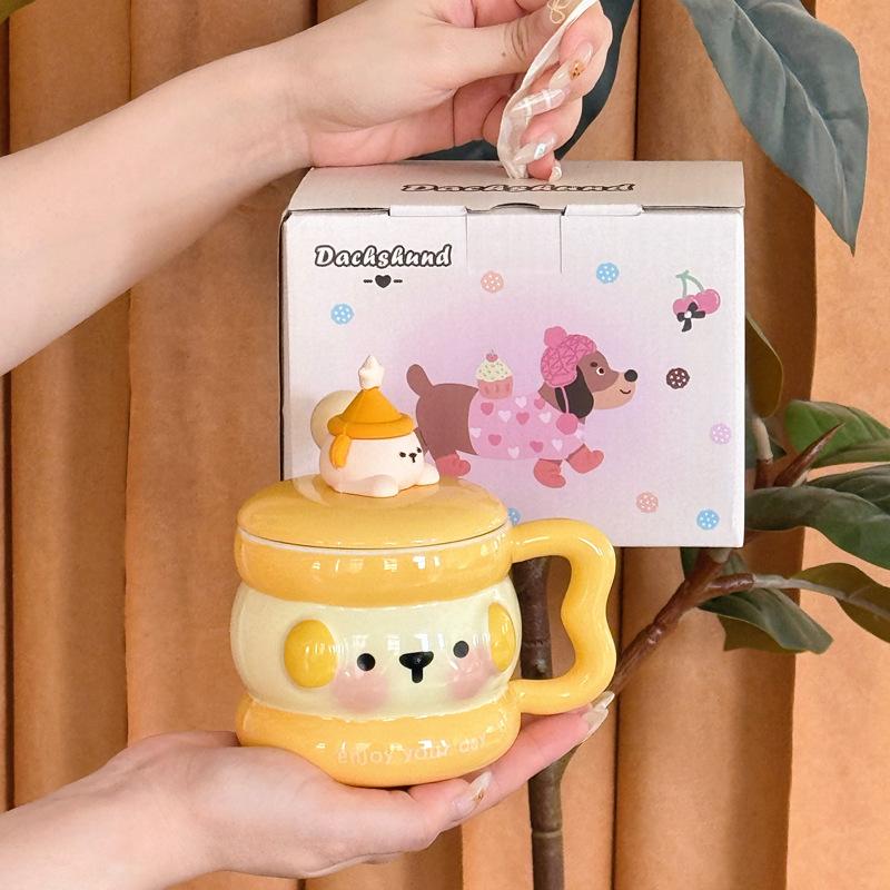 Abschlussgeschenk für Mädchen, Freundinnen, super süße Welpen, Keramiktassen, Kaffeetassen, Lehrer, Klassenkameraden, Souvenirs