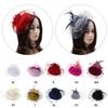 Flower Fascinator Hat Formal Hat Fedoras Hat Hair Clip Sweet Feather Hairpin  Dance Show Headwear