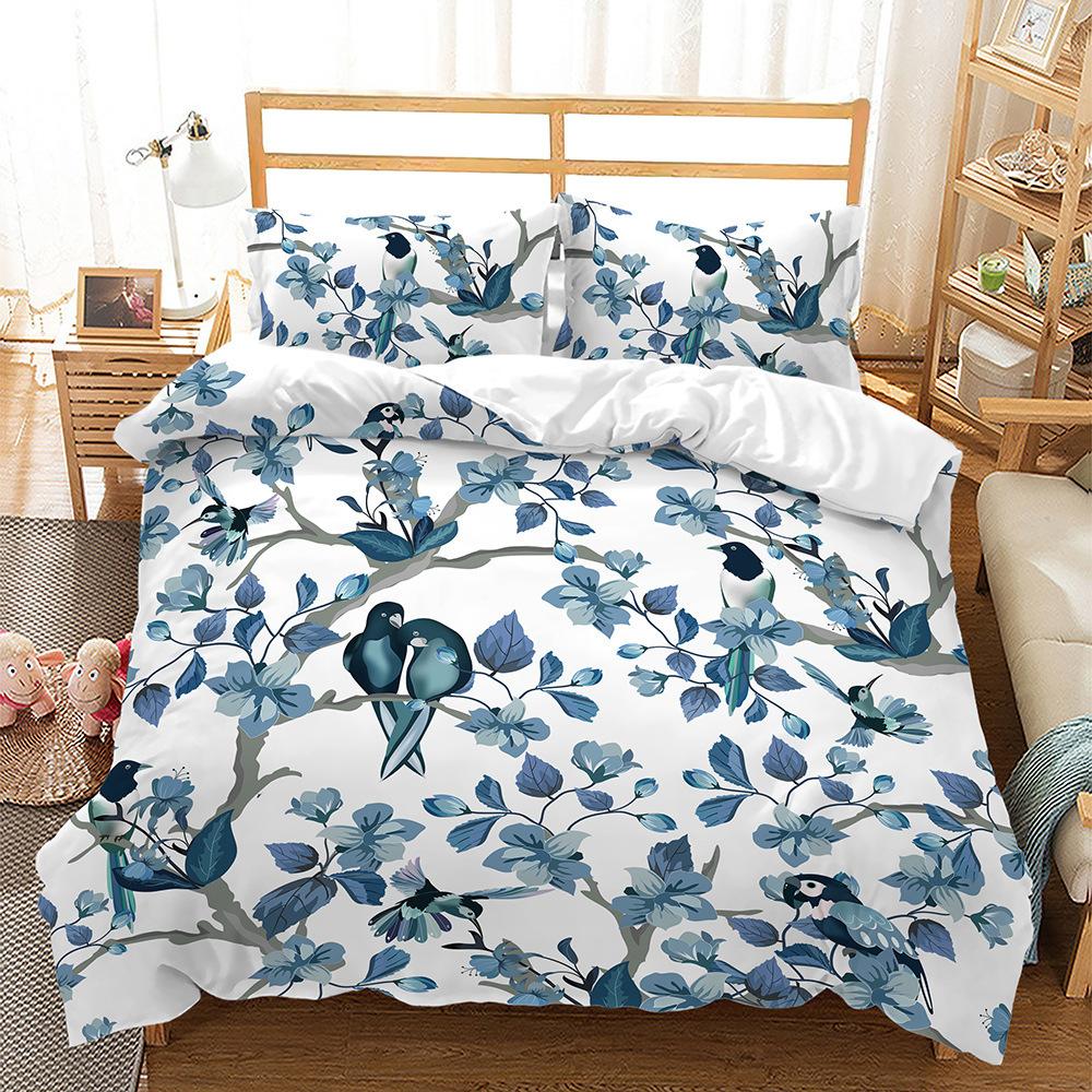 Home Textile Bed Three-Piece Flower Flower Digital Printing Quilt Cover