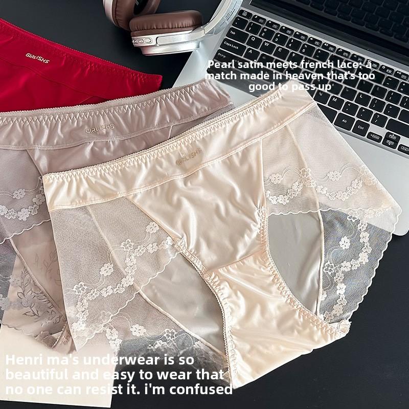 Velká velikost Dámské Letní Nový styl Sexy Krajkové Prodyšné Bez otlaků Břicho Trojúhelníkové Kalhotky
