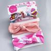 European & American Kids' Rabbit Ears Headband Set: 3-Piece Infant Bow Hair Accessories for Boys & Girls