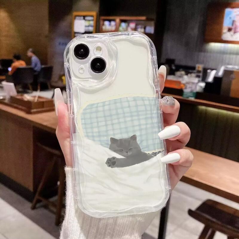 Sleep Dog Cat Couple Phone Case For Samsung Galaxy S21 S20 Plus Ultra S20FE S21FE S23FE S24FE A56 A36 A26 A51 M16 F06 Soft Cover