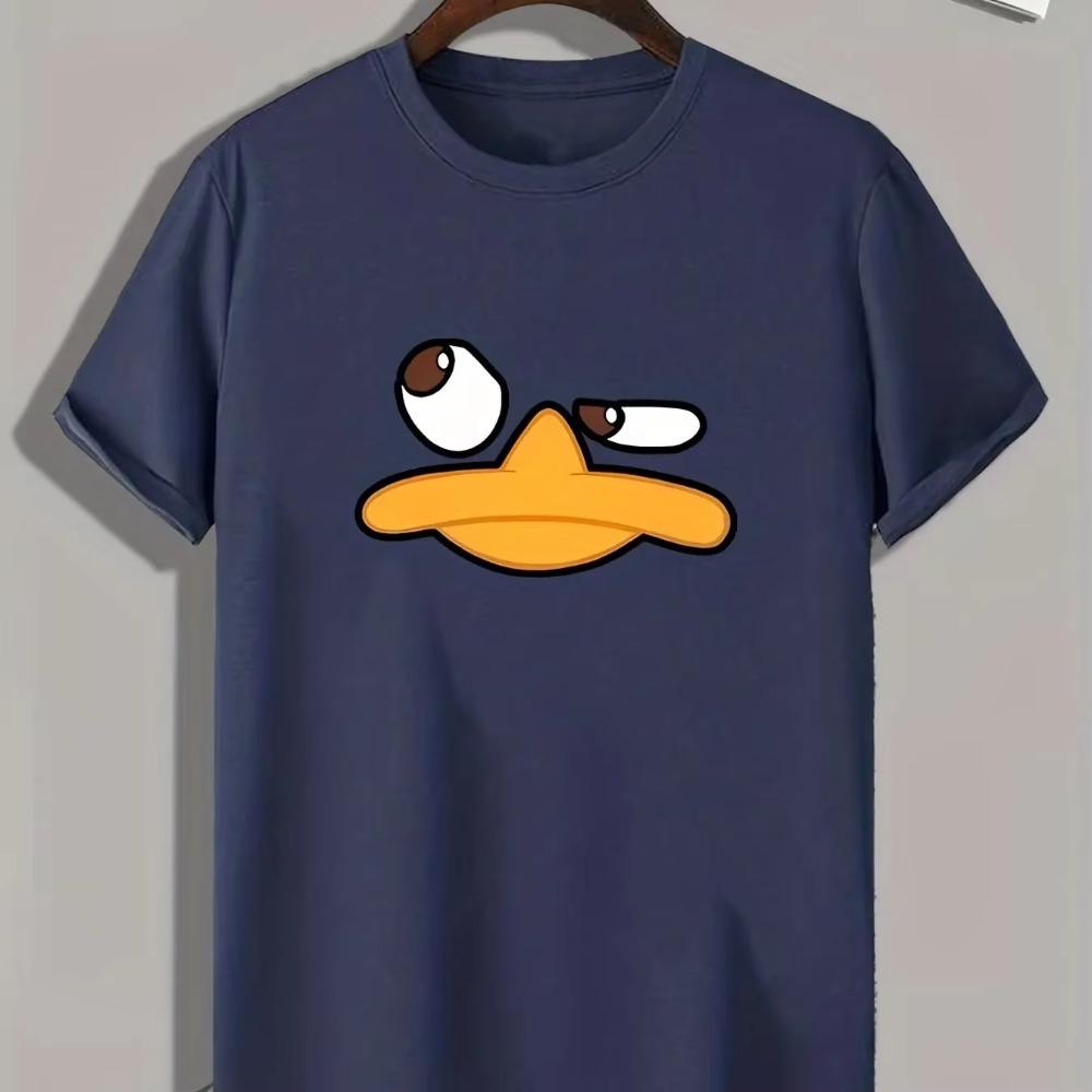 Men's Fun Animal Cartoon Print Short Sleeve T-shirt - Casual Fashion Graphic Tee for Summer