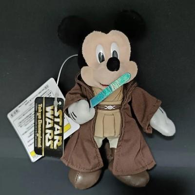 Disney Star Wars Mickey Mouse Jedi Knight Plush Mascot Badge Keychain FS