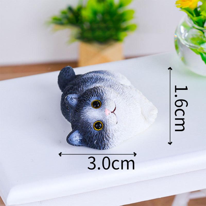 1Pc Cartoon Cute Mini Animal Model Cute Resin Cats Ornament Kitten Figurine Simulation Animal Micro Landscape Crafts Milk Cat
