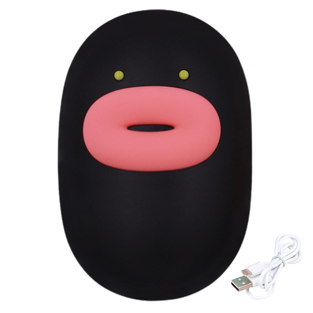 Грелка для рук, практичная, с двумя передачами, пластиковая, мультяшная, симпатичная, мини-грелка для рук, внешний аккумулятор для ежедневного использования чёрный