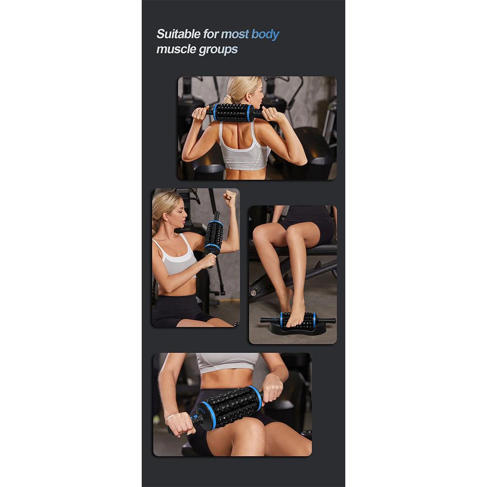 Massageador Corporal de Rolo Sem Fio Relaxamento Muscular e Fascial Vibradores Exercício de Fitness em Casa Relaxamento Abdominal e das Pernas Alívio da Dor