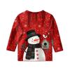 Christmas Day Print Tops For Youth Girls 4-11 Years Round Neck 3/4 Sleeves T-Shirts Trendy Tops Outfit Tees