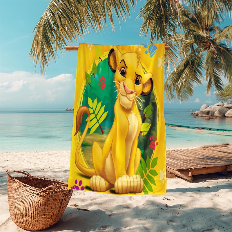 1Pc Lion Adventure Beach Towel Microfiber Beach Towel Thin Absorbent For Beach Swimming Yoga Bath Sports 0917270