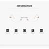 Men Women Fashion New Business Rimless Cut Edge Photochromic Myopia Glasses Fashion Design Anti-Blue Light Glasses To-4.0