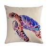 Ocean Breeze Turtle Pattern Double-sided Printed Pillow Cover Short Plush Suitable Living Rooms Bedrooms Throw Cushion Cover