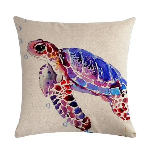 

Подушка з морською черепахою Наволочка Декоративна Бавовняна Лляна Наволочка Дім Спальня Готель Автомобіль Декорація Наволочка 45X45СМ 16x16Inch