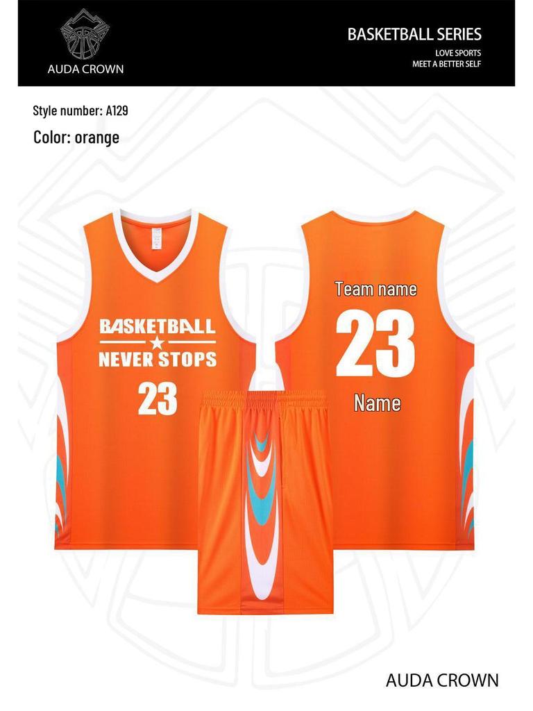 Men's Quick-Dry Breathable Basketball Uniform with Customized Team Letters and Numbers