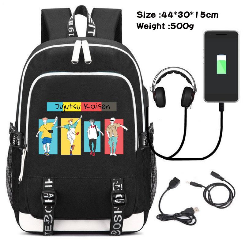 Spell Retreat Peripher bedruckter Rucksack USB-Lade-Rucksack Studenten-Schultasche Outdoor-Computertasche Reisetasche