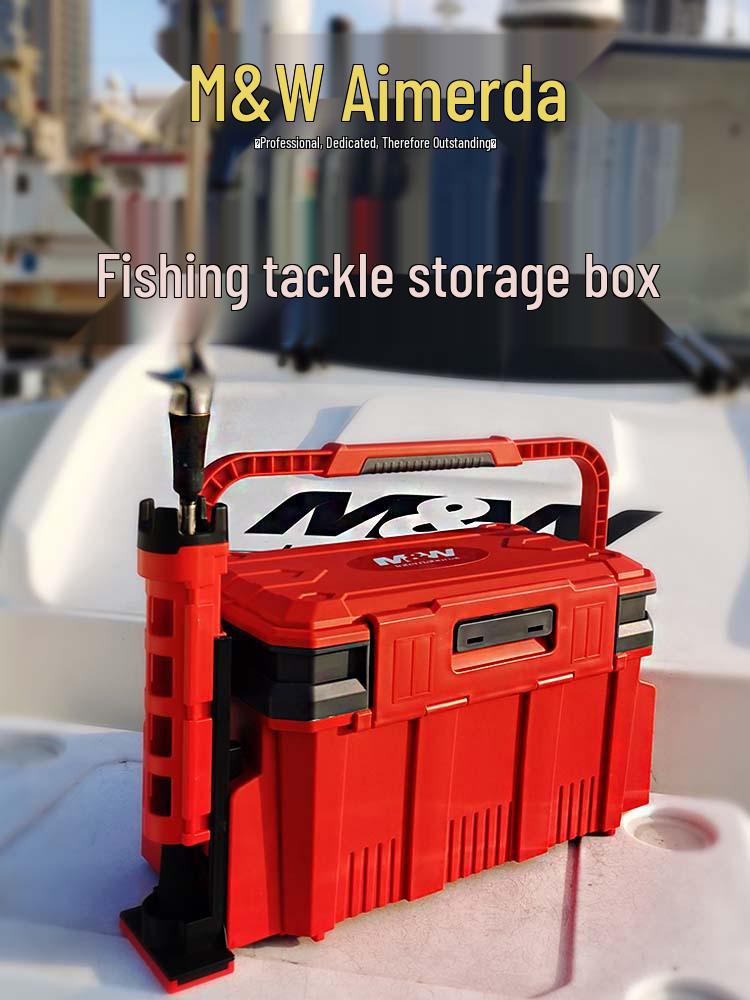 Aimeida MW 20L Multi-functional Fishing Tackle Box: Stand/Sit, Rod Holder, Sea Fishing Tool.