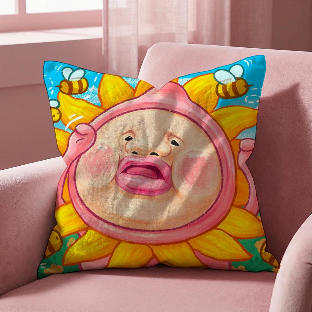

K-Kobito Zukan Peach Cushion Cover Multi-Scene Pillow Cover for Home & Car - Reversible, Soft & Durable for Daily Use 30cmx30cm
