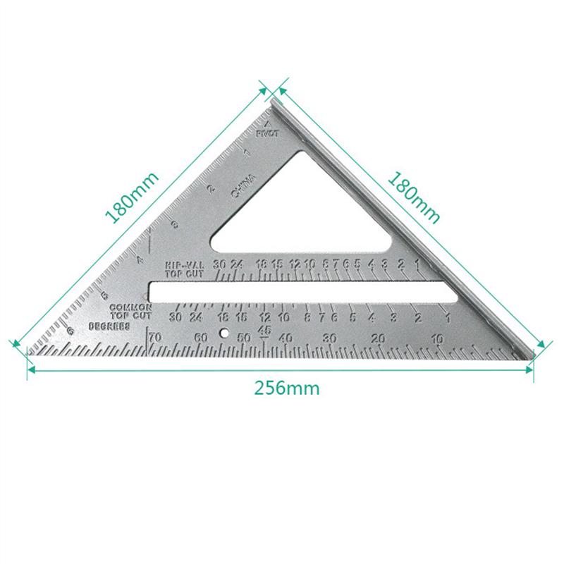 Buy Triangular Ruler 45 Degree 90 Degree Practical Metal Office Ruler ...