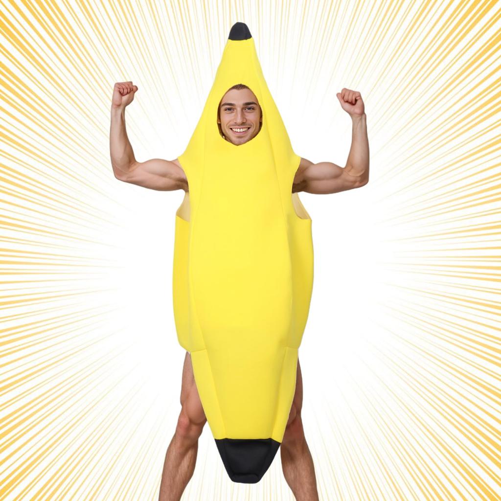 Banana Man Full Banana Costume for Halloween Funny Adult Perfect for School Festivals and Cultural Events [Formemory] - Costume, Yellow, Unisex, Size,