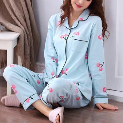 Women's Pajamas Set V-Neck Button Down Top and Trousers Sleepwear Homewear Casual Nightwear Loungewear Autumn Winter Two-Piece