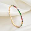 Fashionable Diamond-Encrusted Gold-Plated Bracelet with Mixed Color Cubic Zirconia for Women