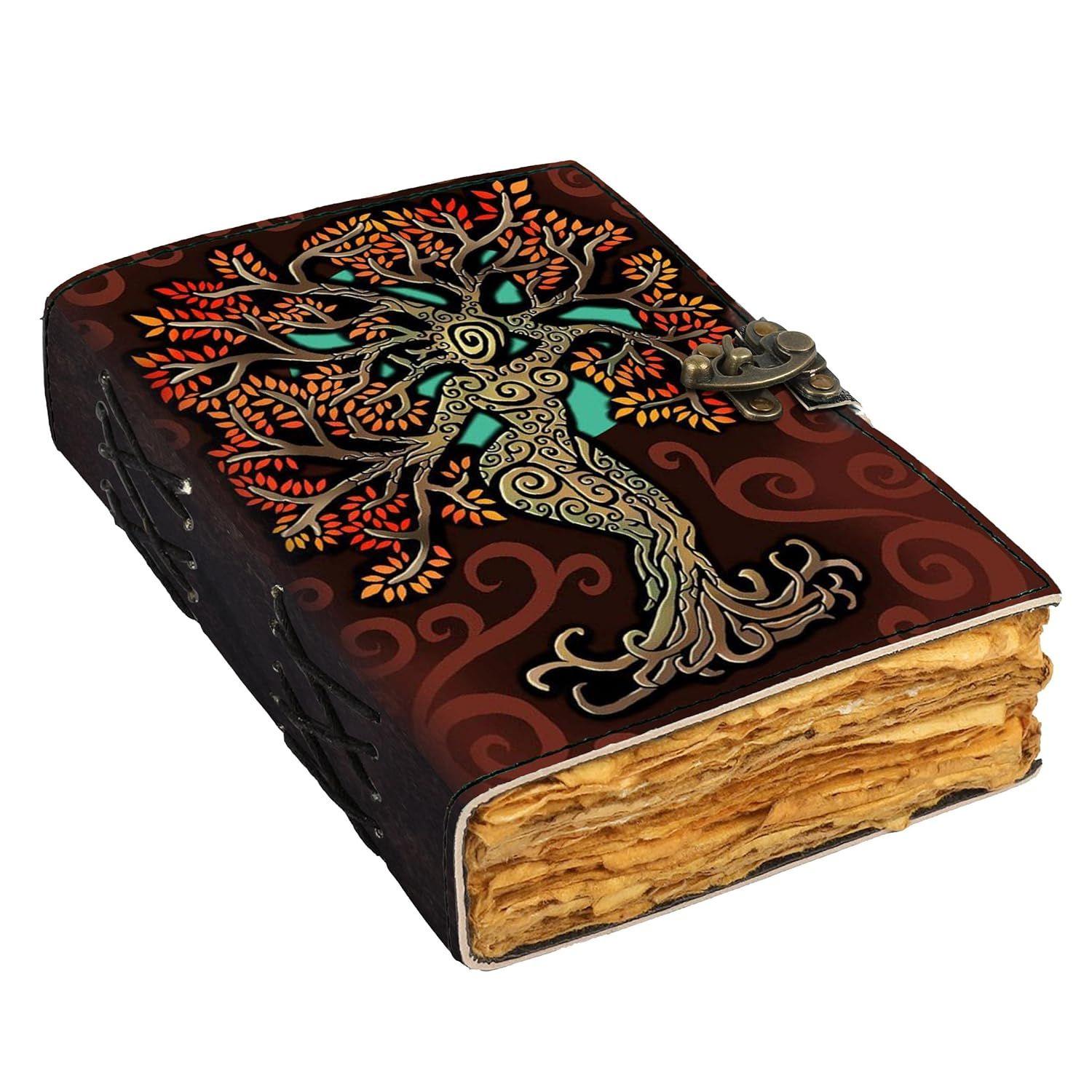 

Кожаный печатный дневник Матери-Земли с 200 нелинейной винтажной бумагой для офиса и личного пользования (7X5 дюймов) 7 x 5 in коричневый