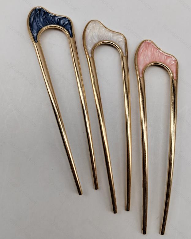 

Элегантная металлическая вилка для волос U-образной формы с дизайном в виде ракушки