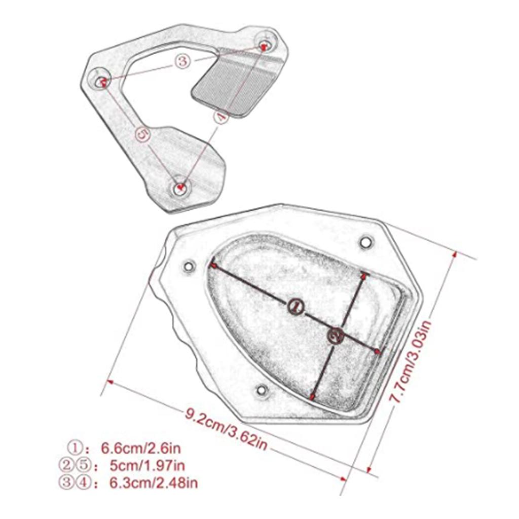Kickstand Enlarge Pad Support Extension Plate Replacement for CRF1000L Africa 20162019
