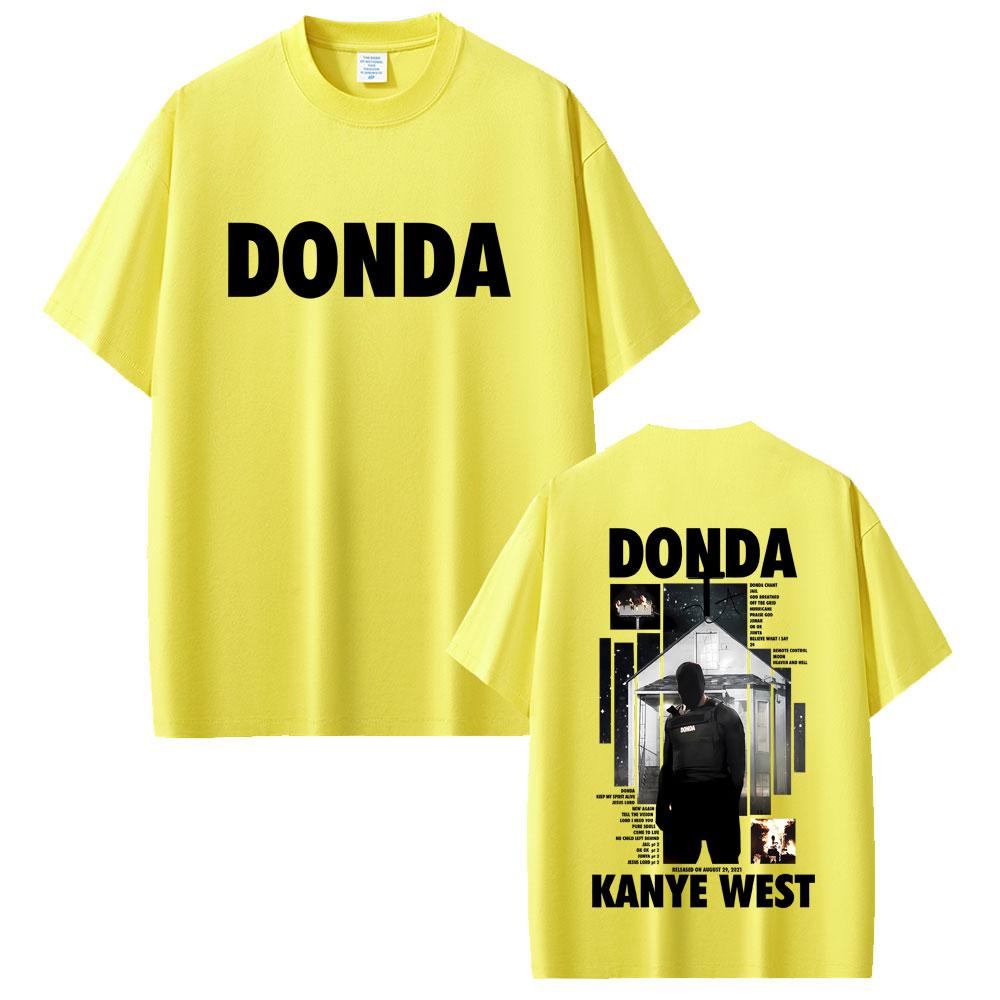 Rapper Kanye West Donda Double Sided Print Tshirt Unisex Women Hip Hop Fashion Pop Music T Shirts Unisexs Vintage Oversized Tshirts
