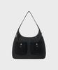 Sunlit Denim Hobo Bag (Black)