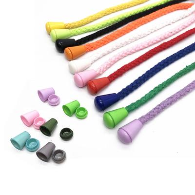 20 tapones de cordón con cierre de tapa y clip de palanca para cordón, ropa deportiva, zapatos, accesorios de bricolaje, tapón de plástico.