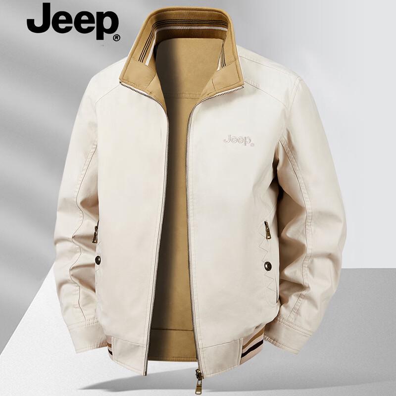 JEEP Men s Reversible Stand Collar Jacket XL грязно-белый