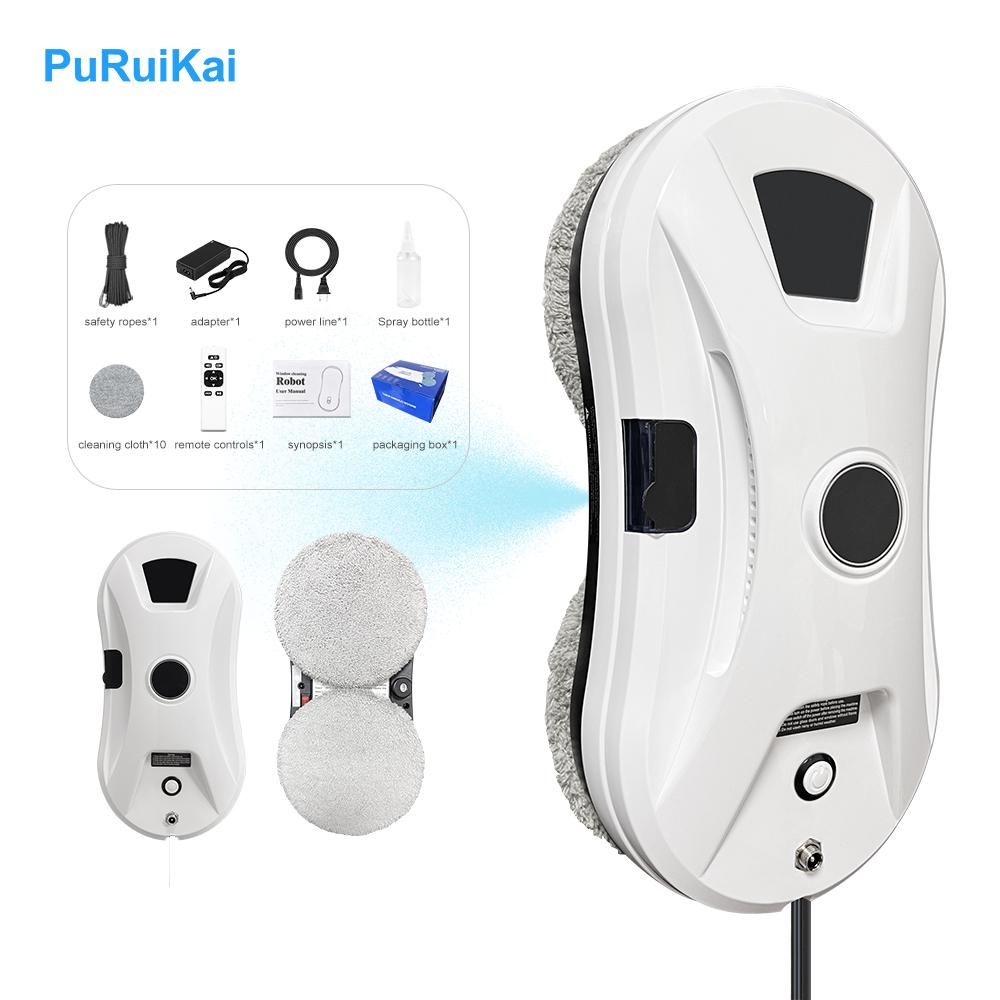 

PuRuiKai automatic glass cleaning robot, with a suction power of 5600 pa, 3 cleaning modes белый
