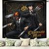 Chainsaw Man Wall Tapestry Aesthetic Wall Hanging Printed Fabric Blanket Decorative Tapestries For Bedroom Living Room Home Decor