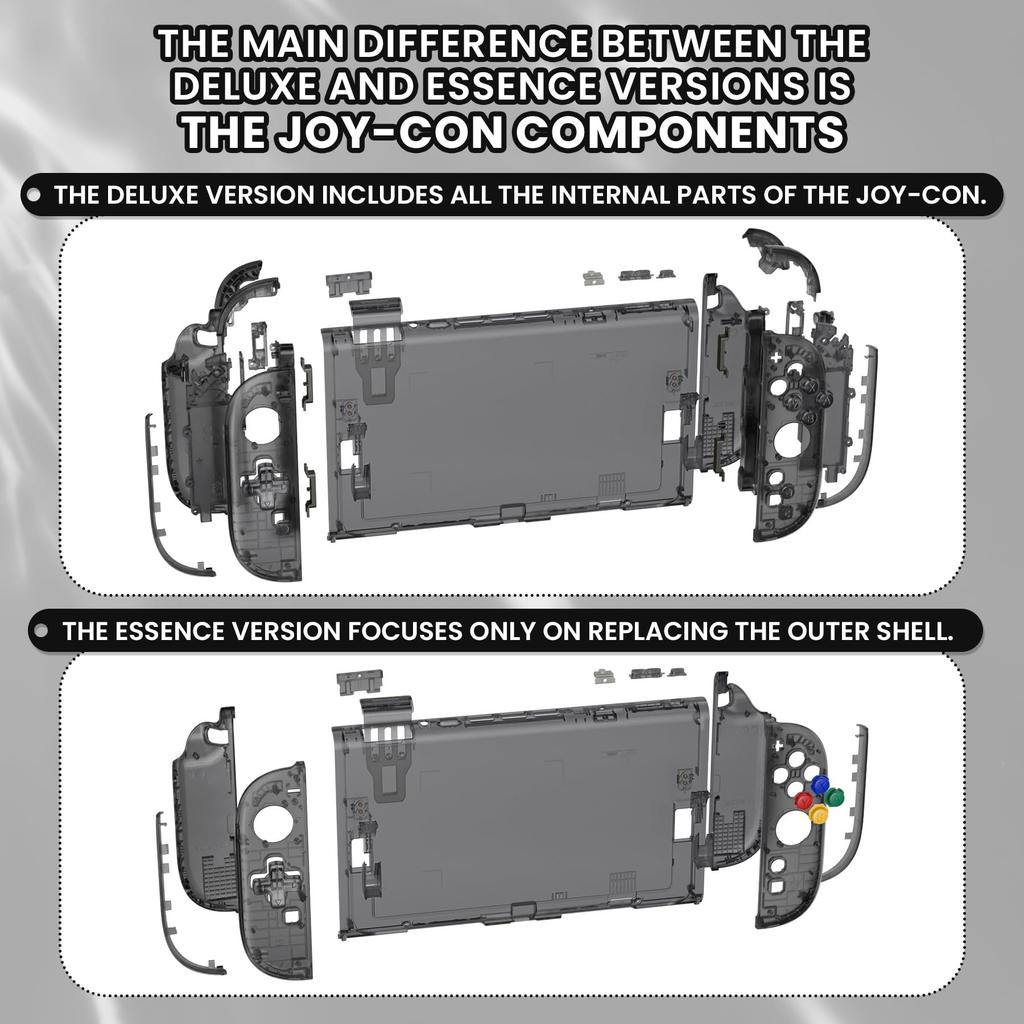 eXtremeRate DIY Replacement Shell Buttons for Nintendo Switch Full Set for Switch 2 Back Controller Housing Buttons Essence Version Slate 2, D-pad