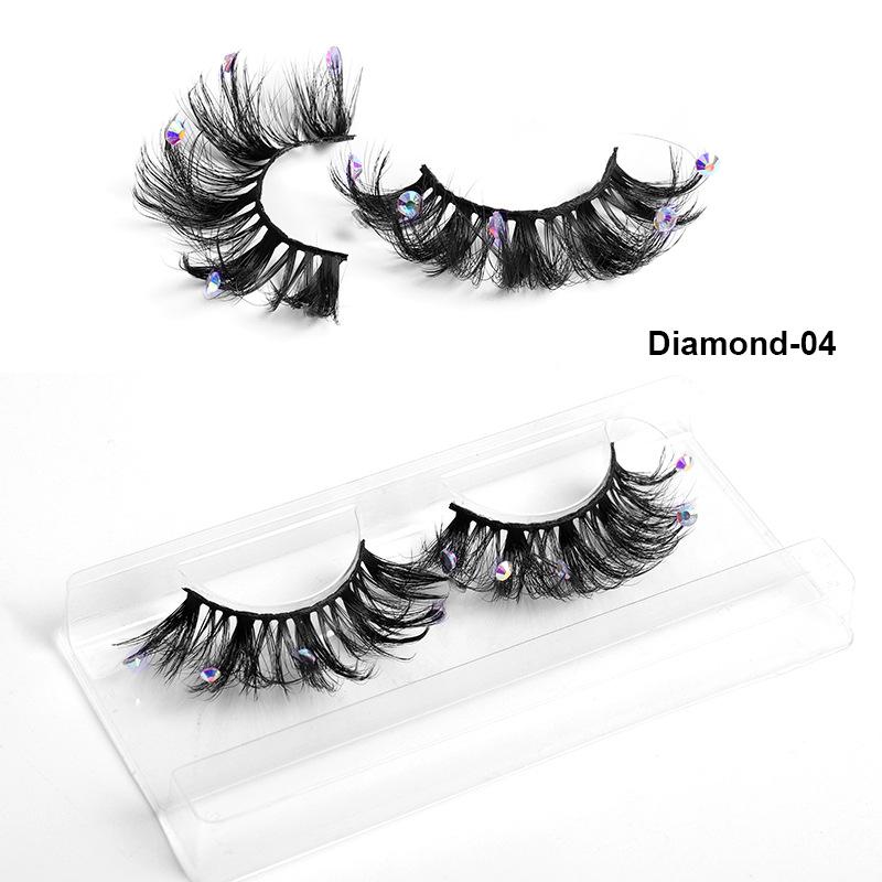 Europe And The United States With Diamond False Eyelashes 3d Three -Dimensional Natural Thick Grafted Eyelashes