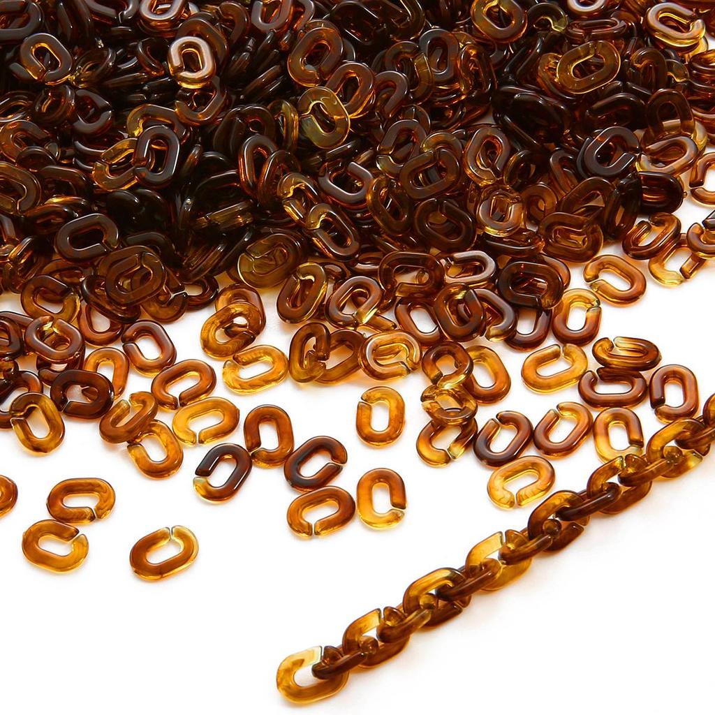 100 sztuk akrylowy płaski Twist płaski łańcuch w kształcie litery O otwarty pierścień koraliki złącze ogniwo łańcucha do tworzenia biżuterii