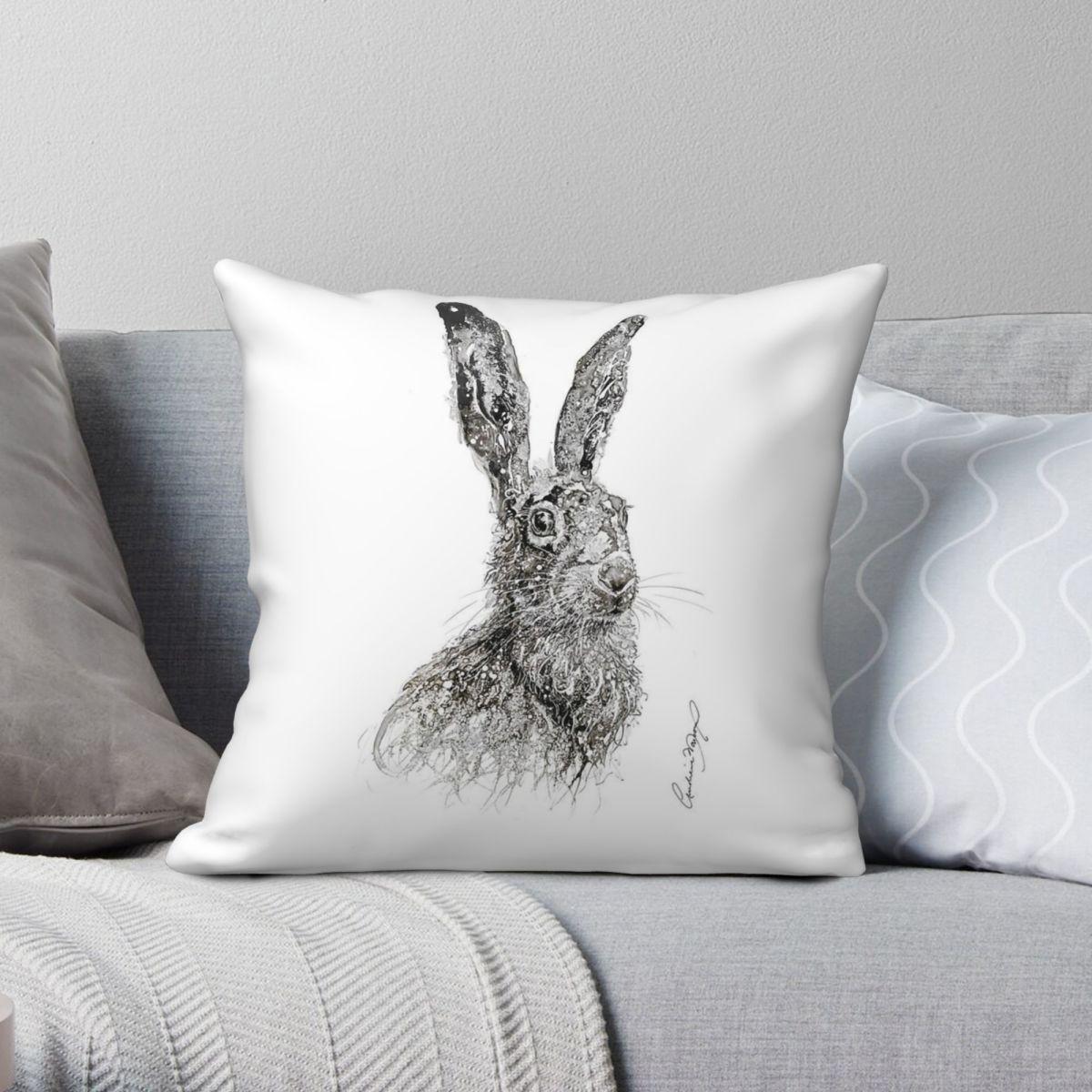 Lu Xika Chen Unisex Proud As A Hare Wild Life Pillowcase Polyester Linen Velvet Printed Zip Decor Room Cushion Cover 18