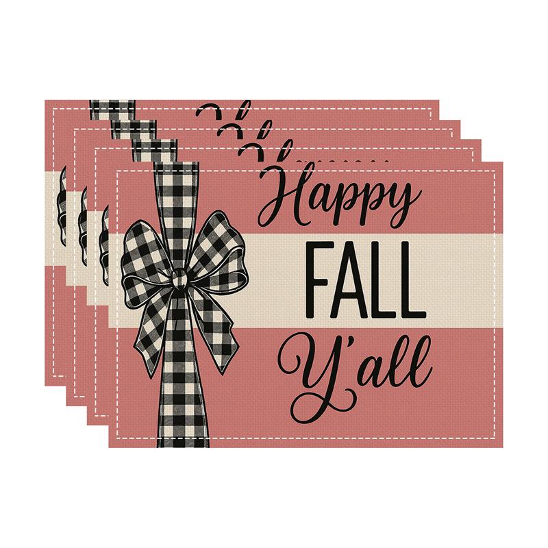 Autumn Thanksgiving Pumpkin & Maple Leaf Table Mat - Heat-Resistant Party Decor Coaster