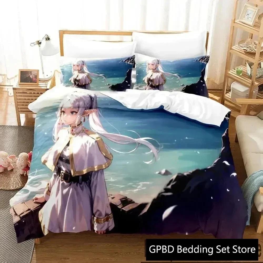 Luxuriös Neu 3D-Druck Anime Frieren Bequeme Bettdecke Bettbezug Kissenbezug Bettwäscheset Kinderzimmer Dekoration Heimtextil
