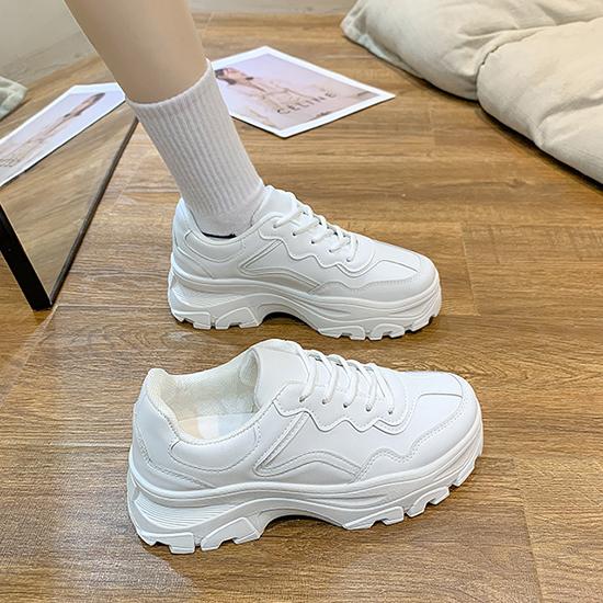 Dad's Shoes, Thick Soled Breathable White Shoes for Spring and Autumn, Student Casual Sports Shoes