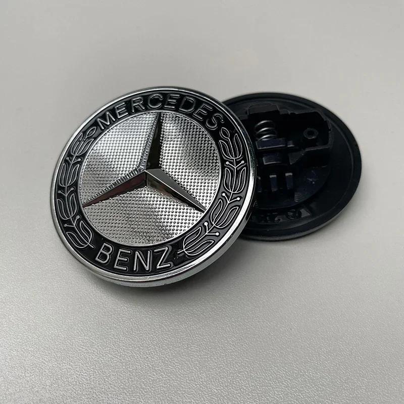 Car Sticker 57mm ABS New Blue Black Car Front Hood Star Logo Cover Bonnet Emblem Badge For Mercedes Benz  AMG W204 W222 W212 Acc