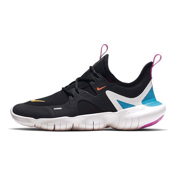 

New Nike Free RN 5.0 Cushioning Anti Slip And Wear Resistant Low Top Kids Running Shoes Black White Teenagers AR4143-003 36