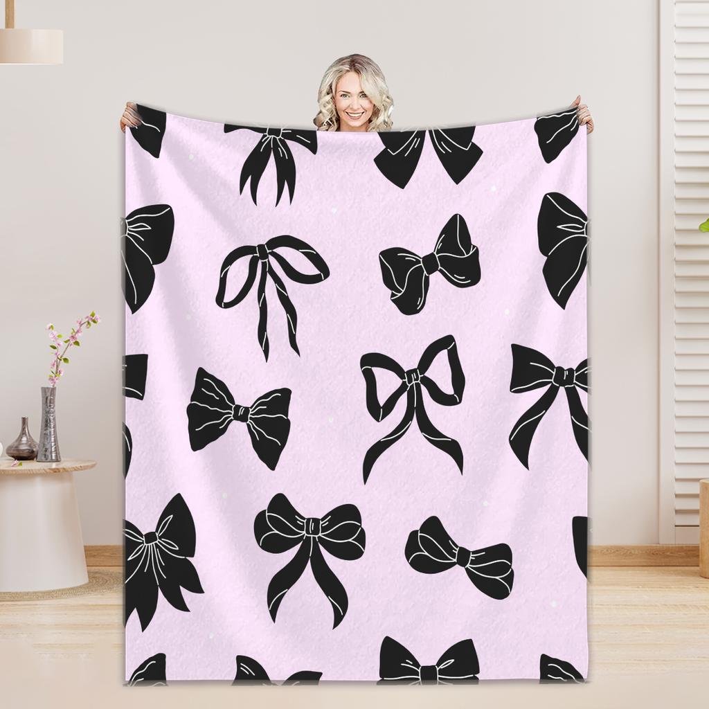 Bow Blanket For Boys Girls - 4 Sizes And 30 Plus Colors Custom Bow Blanket Gifts for Relatives And Friends