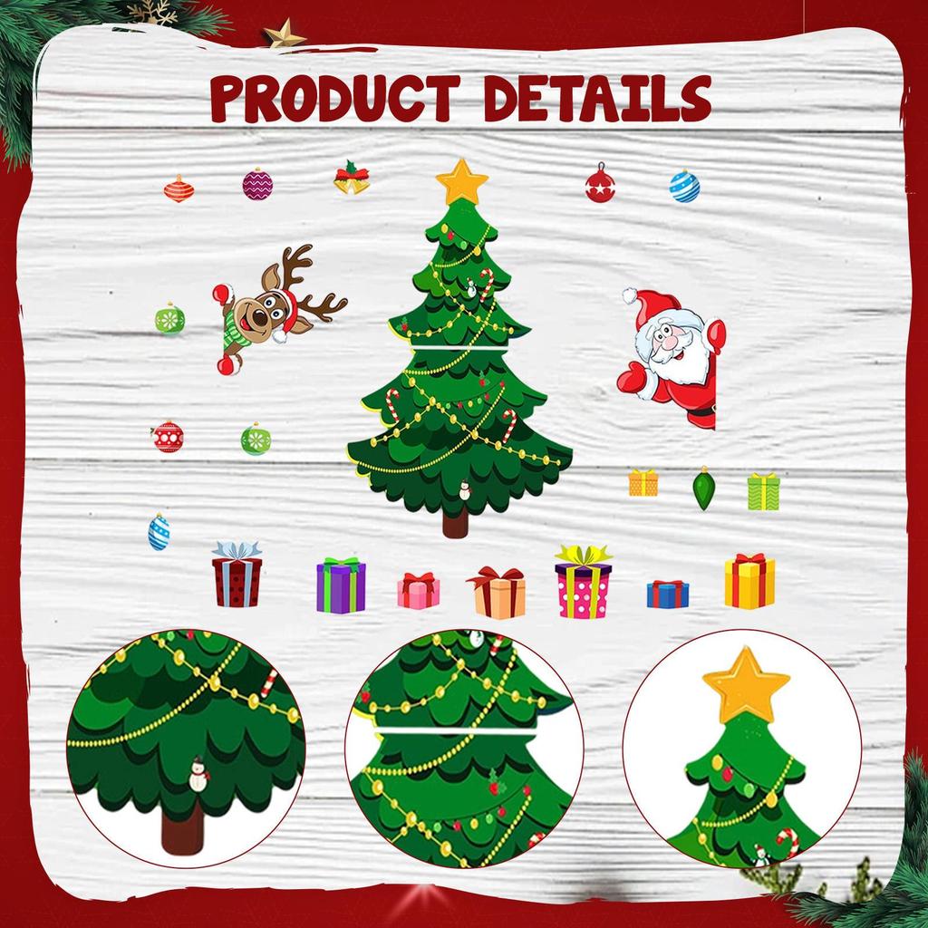 Christmas Tree Refrigerator Stickers Decorations Attractive Kitchen Decor Xmas