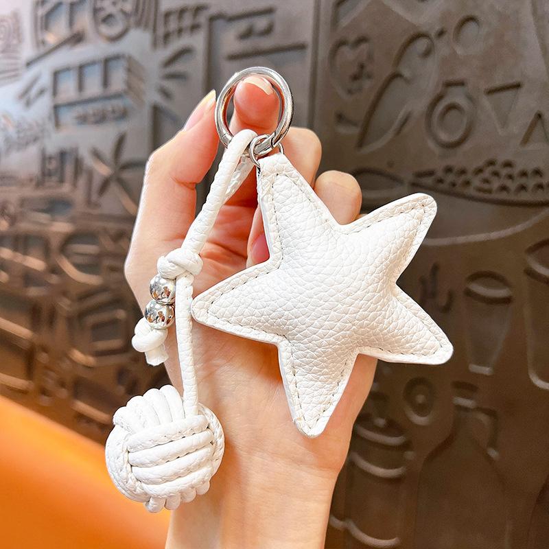 Bolsa de Bola Tejida con Estrella Hecha a Mano Colgante para Colgante de Bolso DIY Regalo Creativo para Mujeres Accesorios Decorativos Colgantes