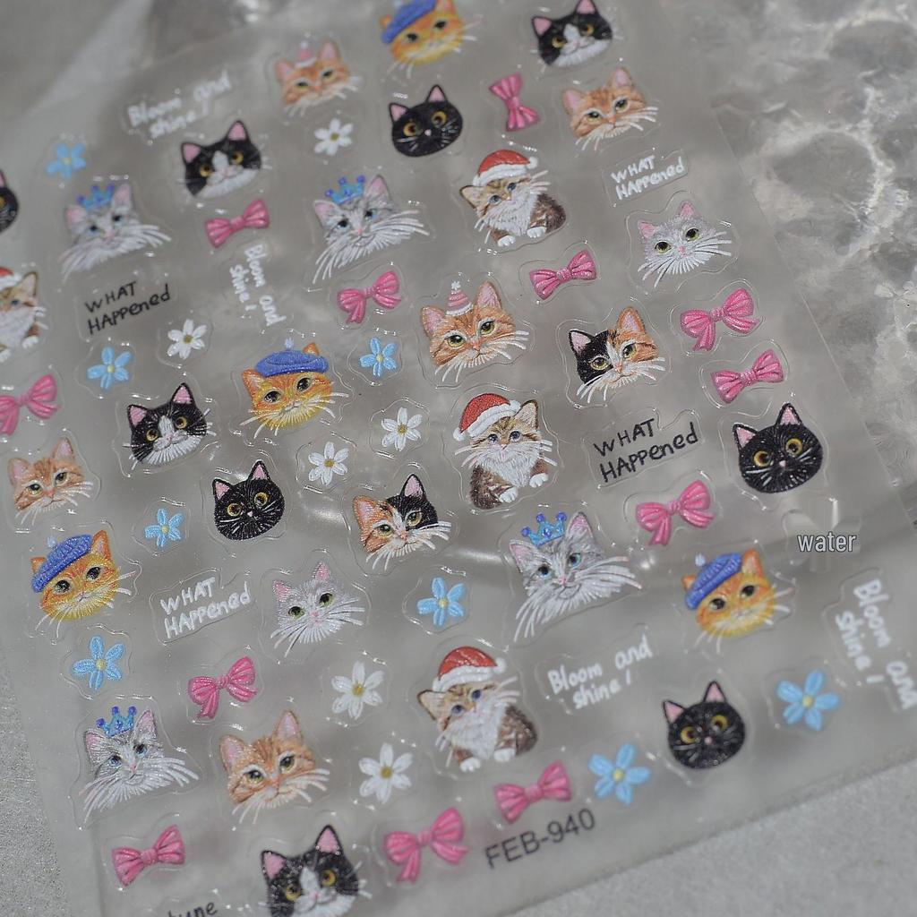 Adorable Kitten Nail Art & Decorative Stickers for Phones, iPads, and Stationery