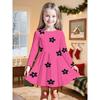 Mädchen Lässiges 3D-Blumenmuster Rundhals Langarmkleid Kinder Prinzessinnenkleid